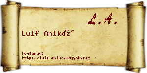 Luif Anikó névjegykártya